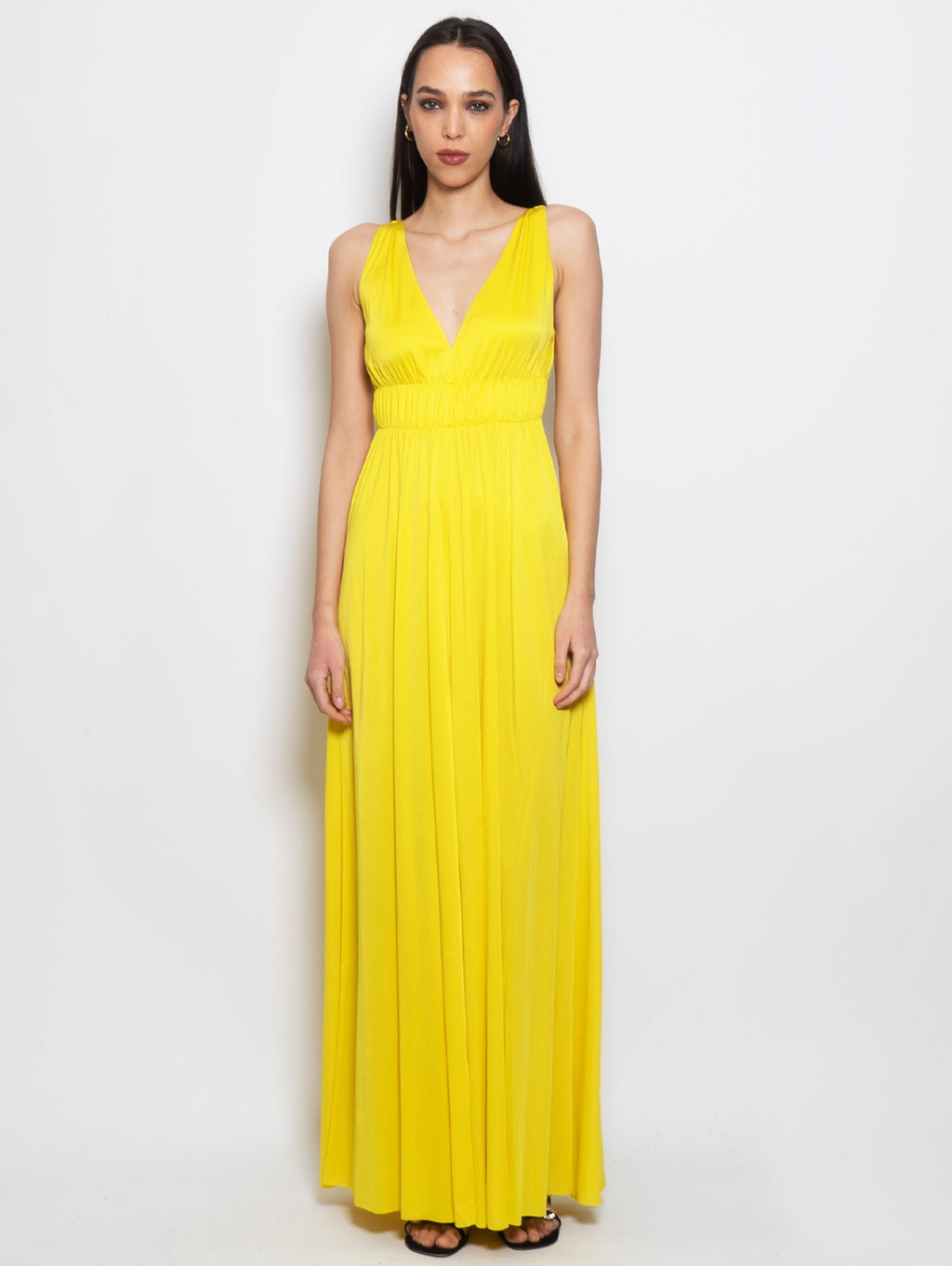 2026 New Arrival Abito Lungo Stile Impero Giallo