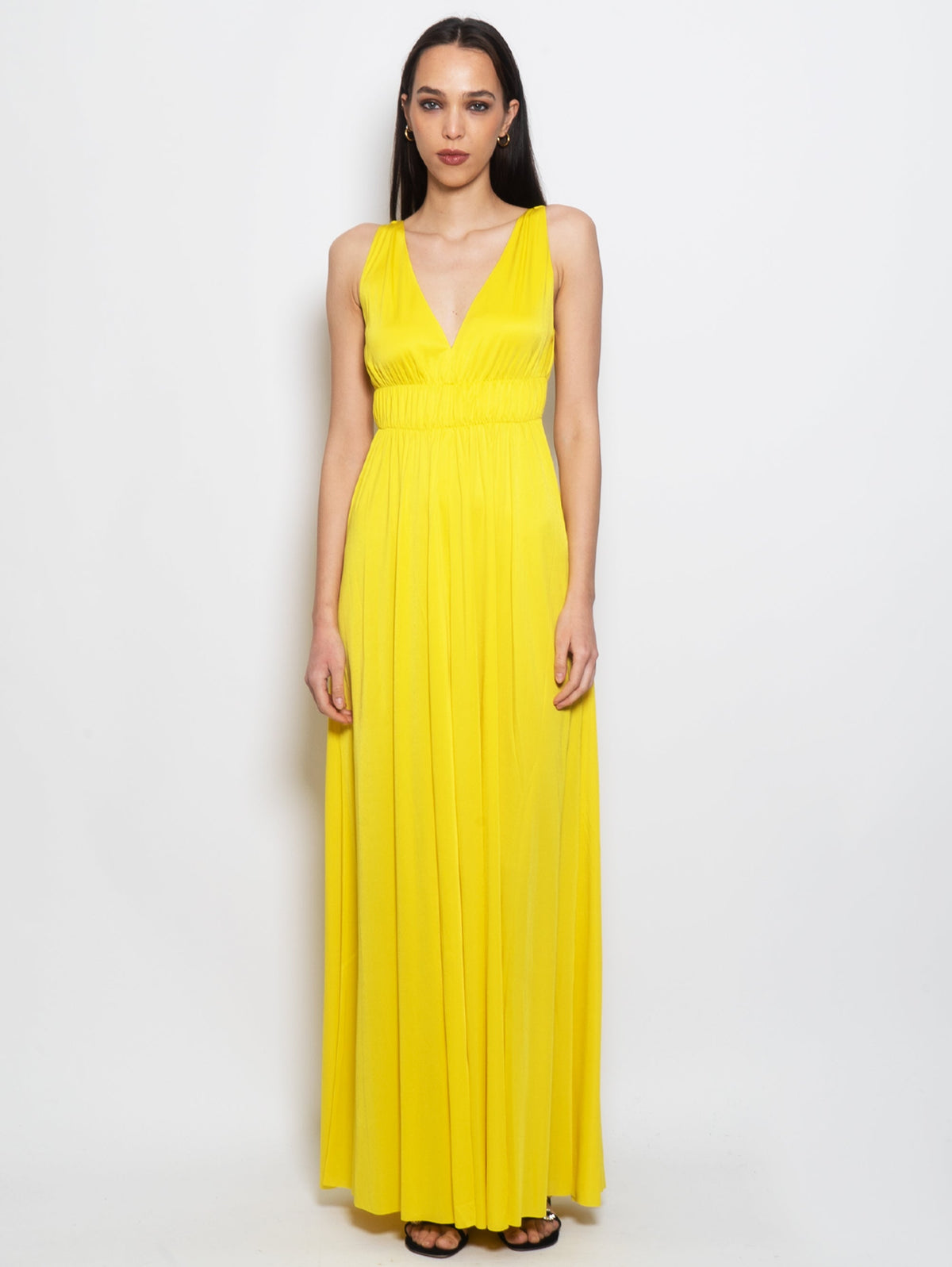 2026 New Arrival Abito Lungo Stile Impero Giallo