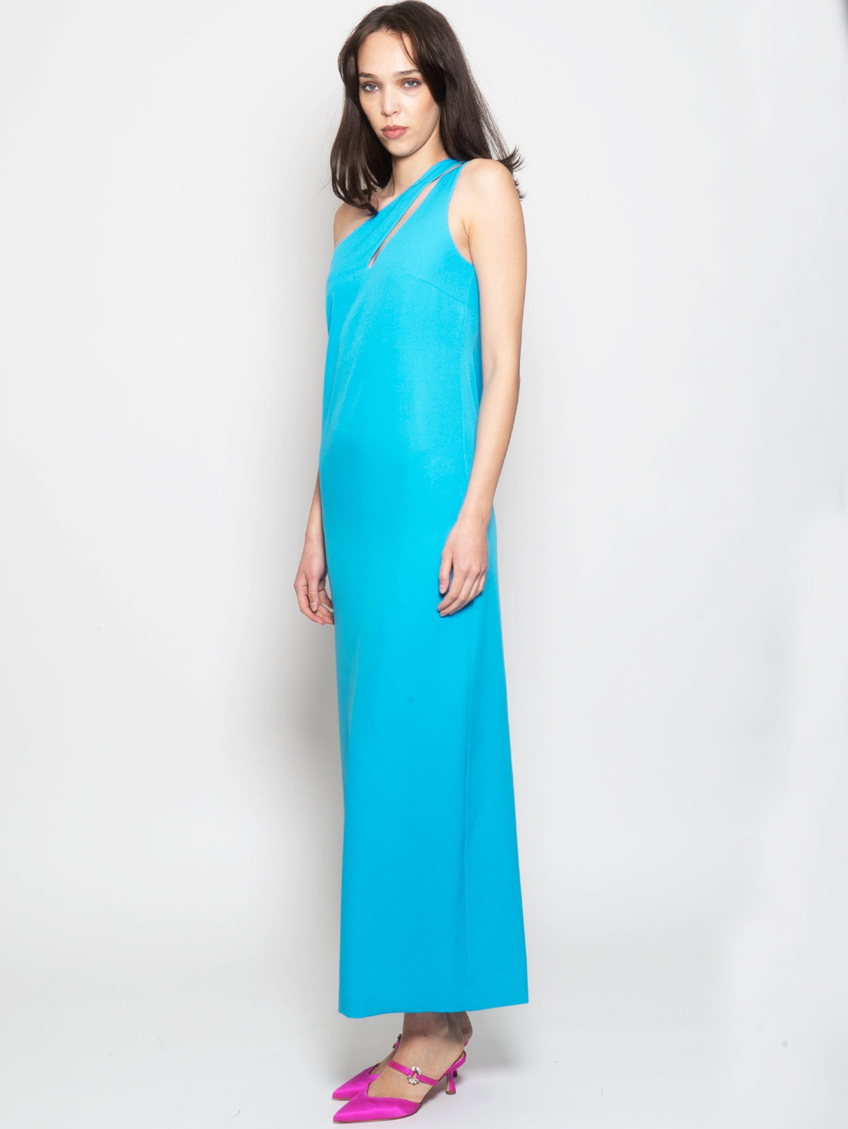 2026 New Arrival Abito Lungo Mono Spalla Turchese