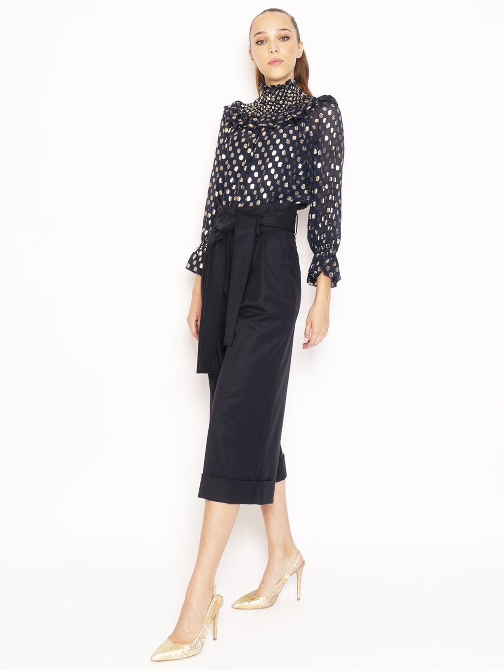 2026 New Arrival Pantalone Cropped con Fusciacca - Blu