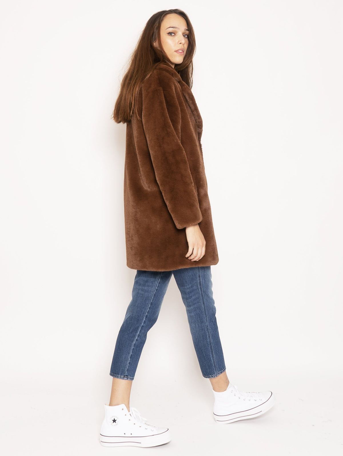 2026 New Arrival Cappotto in Ecofur - Marrone
