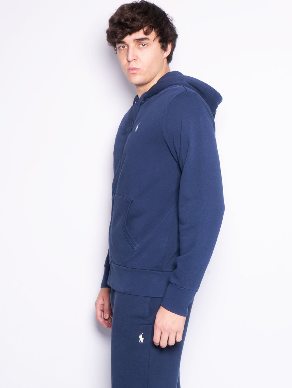 2026 New Arrival Felpa con Cerniera in Spugna Loopback Blu
