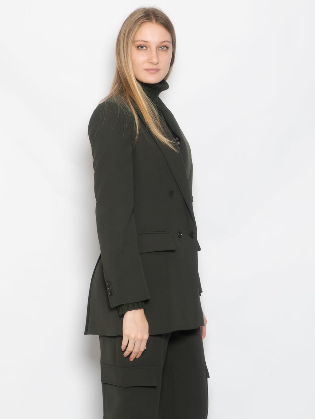 2026 New Arrival Giacca Doppiopetto in Cady Verde