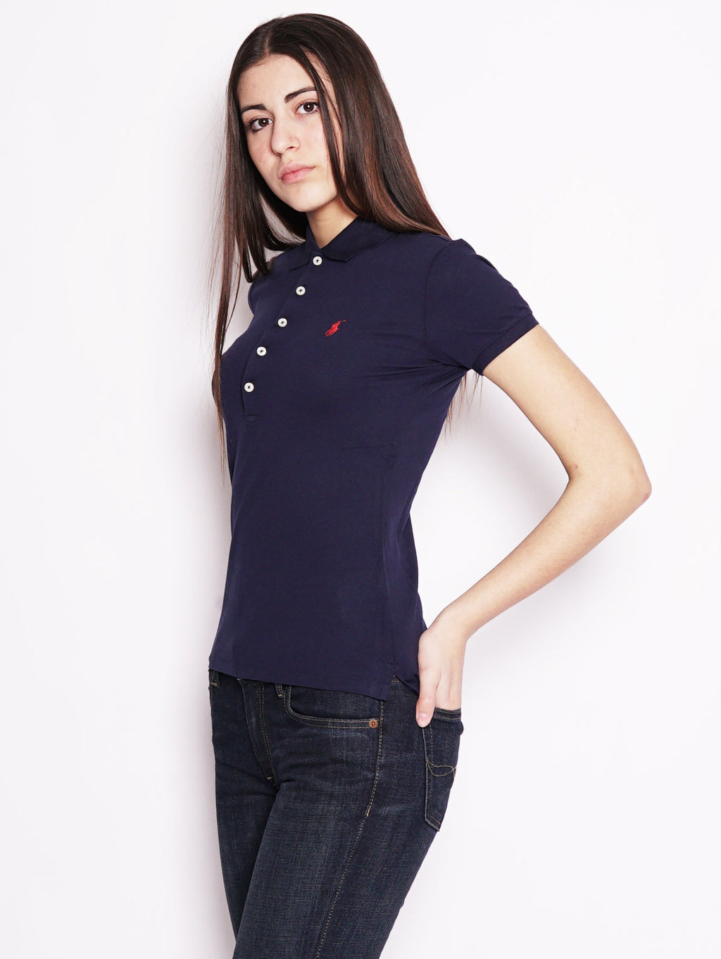 2026 New Arrival Polo stretch Slim-Fit Blu