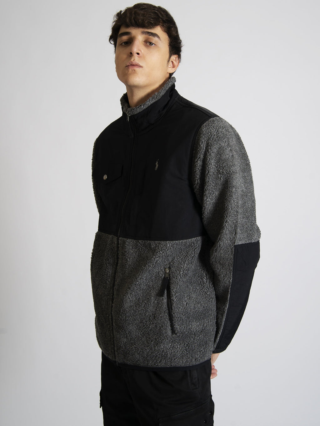 2026 New Arrival Felpa in Pile a Pelo Lungo Grigio/Nero