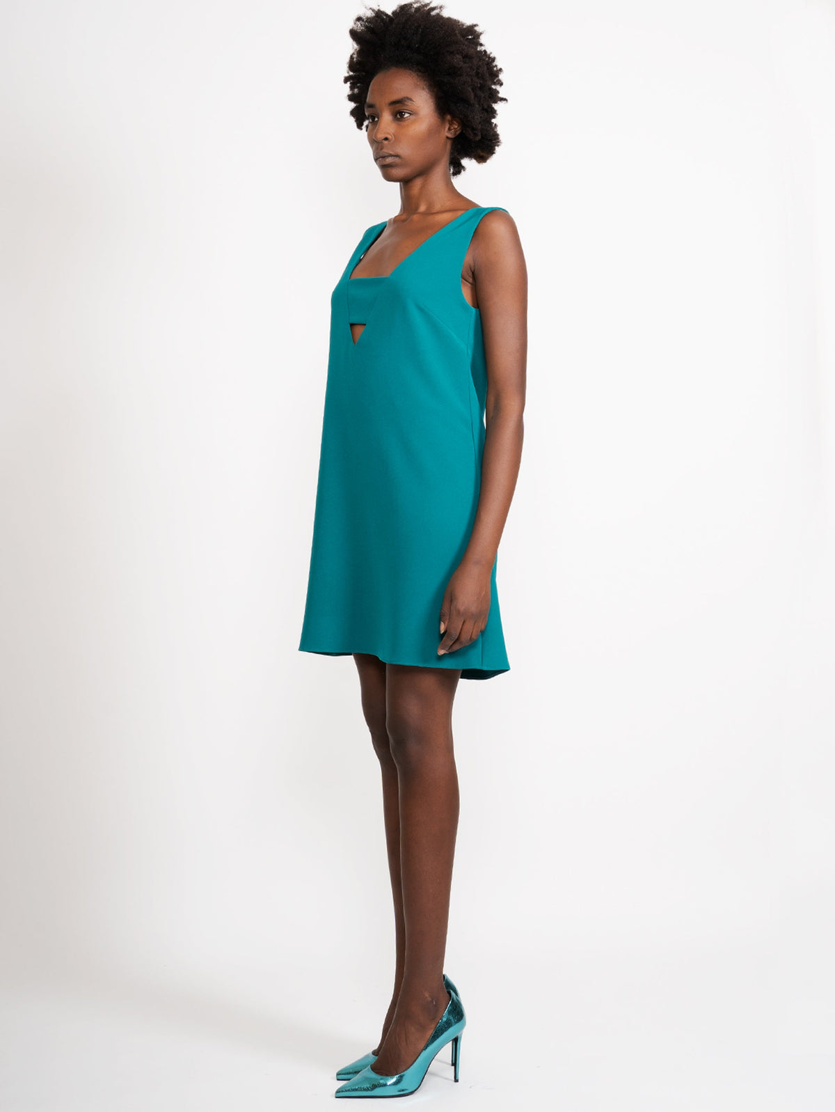 2026 New Arrival Abito con Dettaglio Cut Out Petrolio