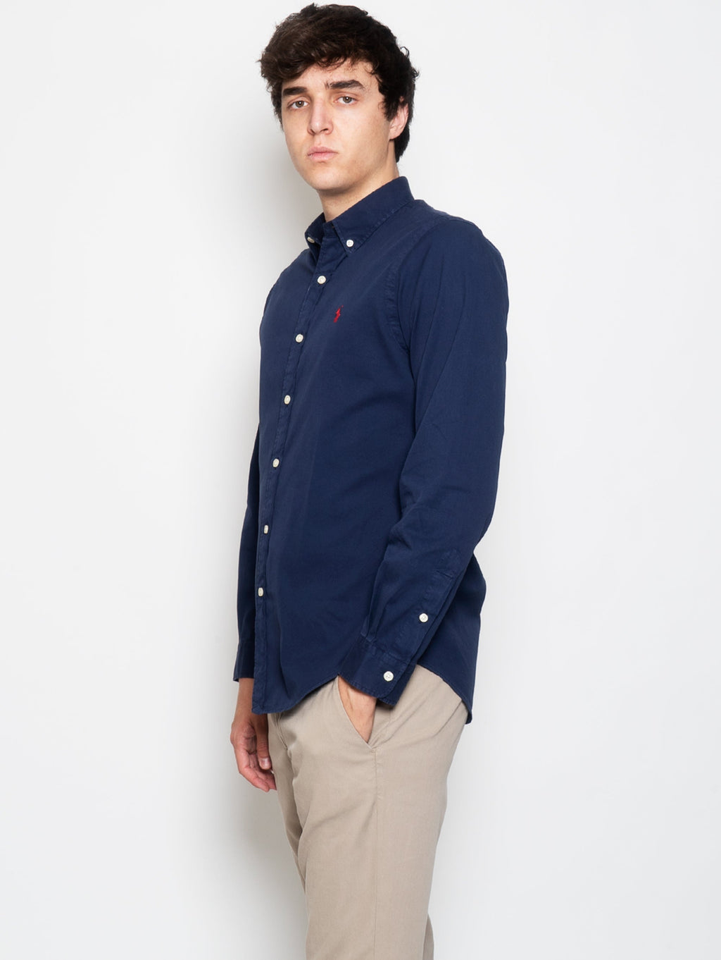 2026 New Arrival Camicia Slim Fit in Twill di Cotone Navy