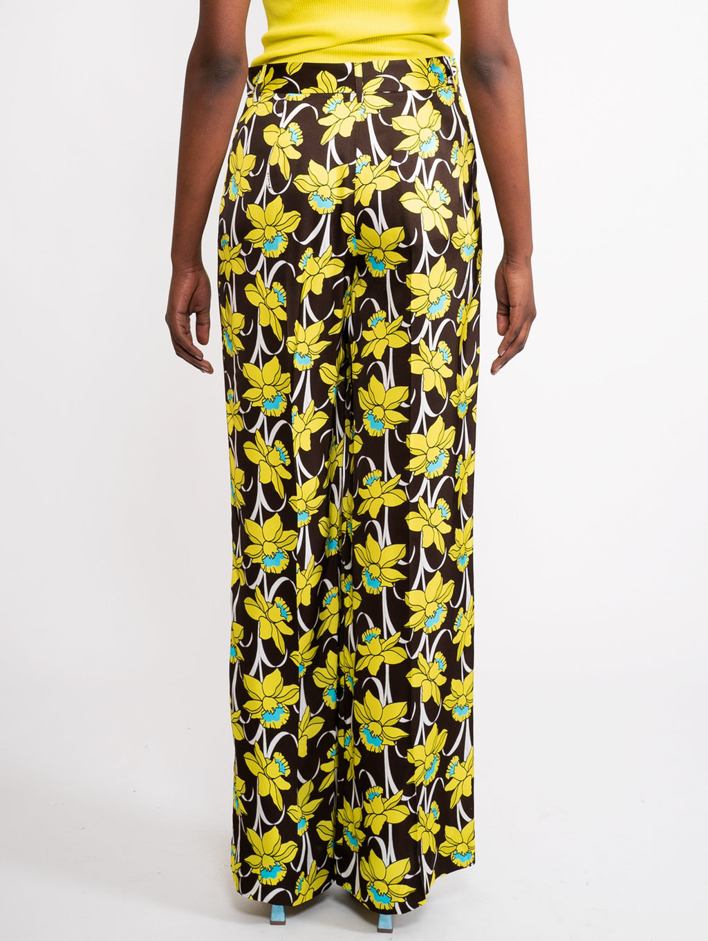 2026 New Arrival Pantaloni con Fantasia Floreale Marrone