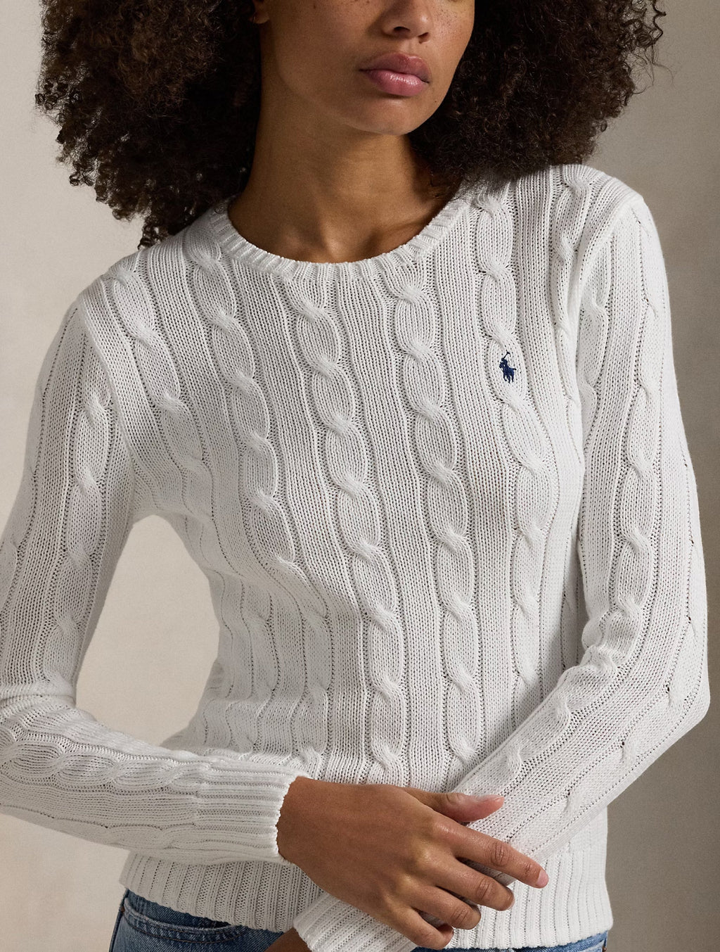 2026 New Arrival Maglia a Trecce in Cotone Bianco