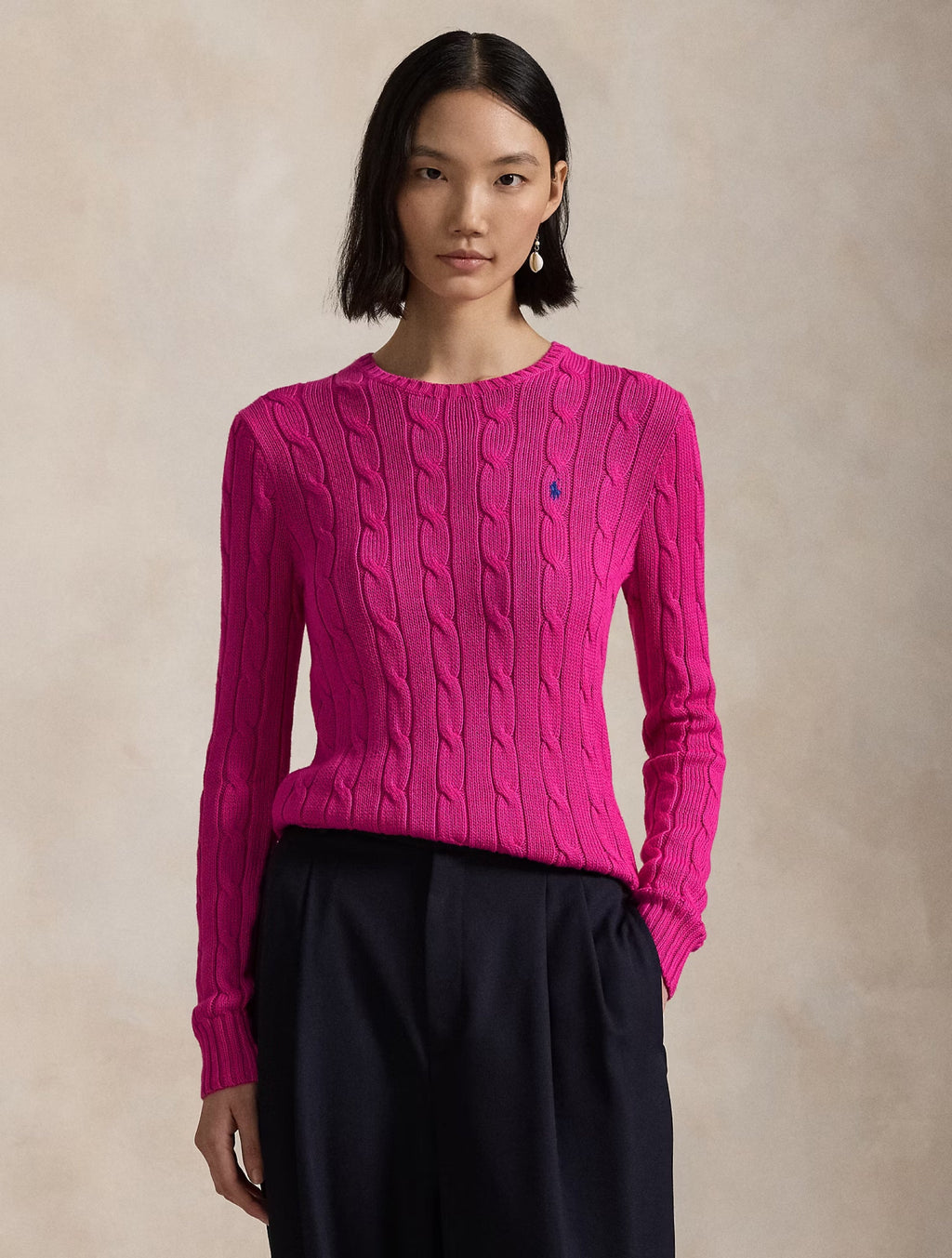 2026 New Arrival Maglia a Trecce in Cotone Fucsia