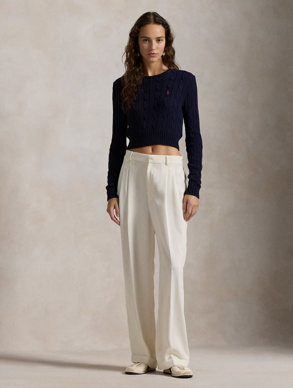 2026 New Arrival Maglia a Trecce Cropped Blu