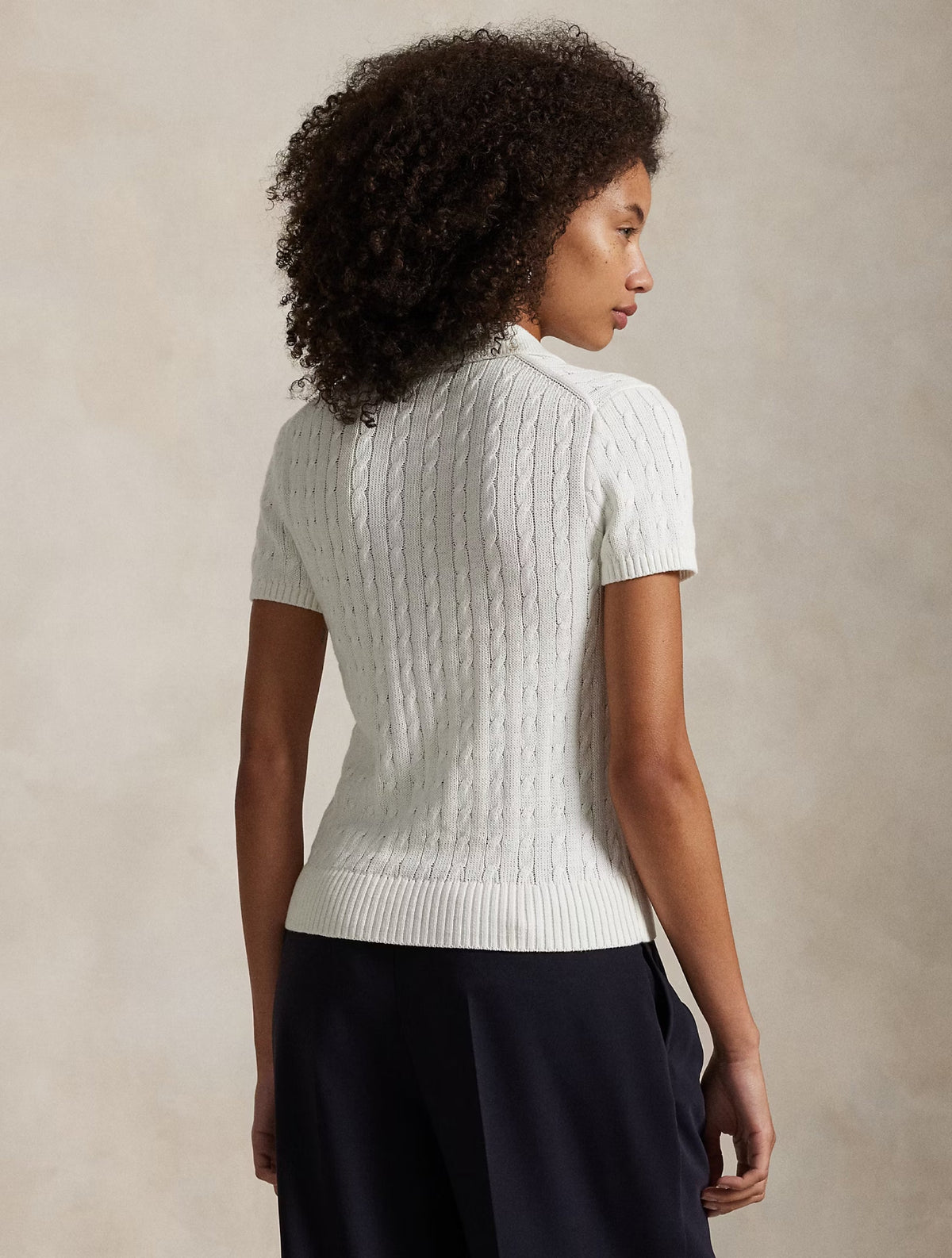 2026 New Arrival Cardigan a Trecce con Maniche Corte Bianco