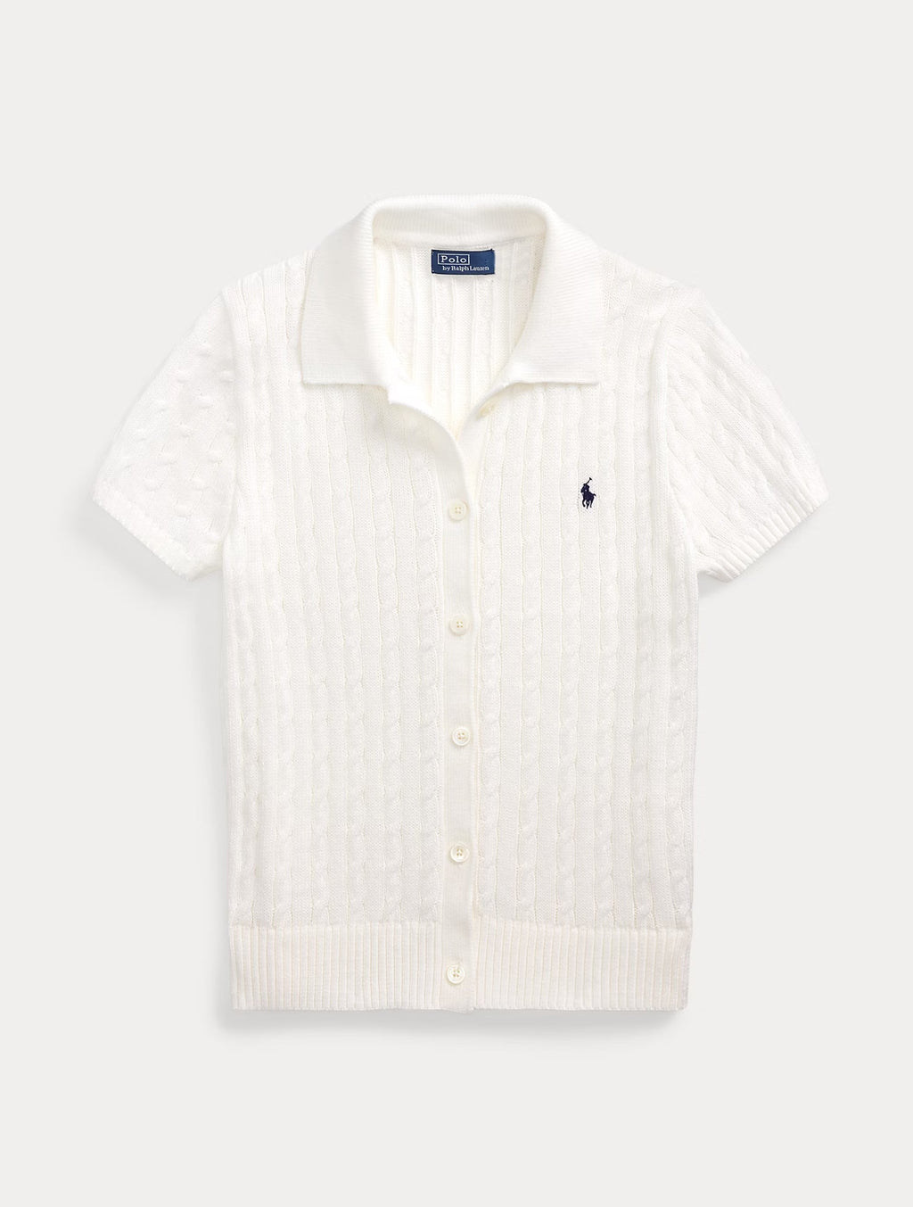 2026 New Arrival Cardigan a Trecce con Maniche Corte Bianco