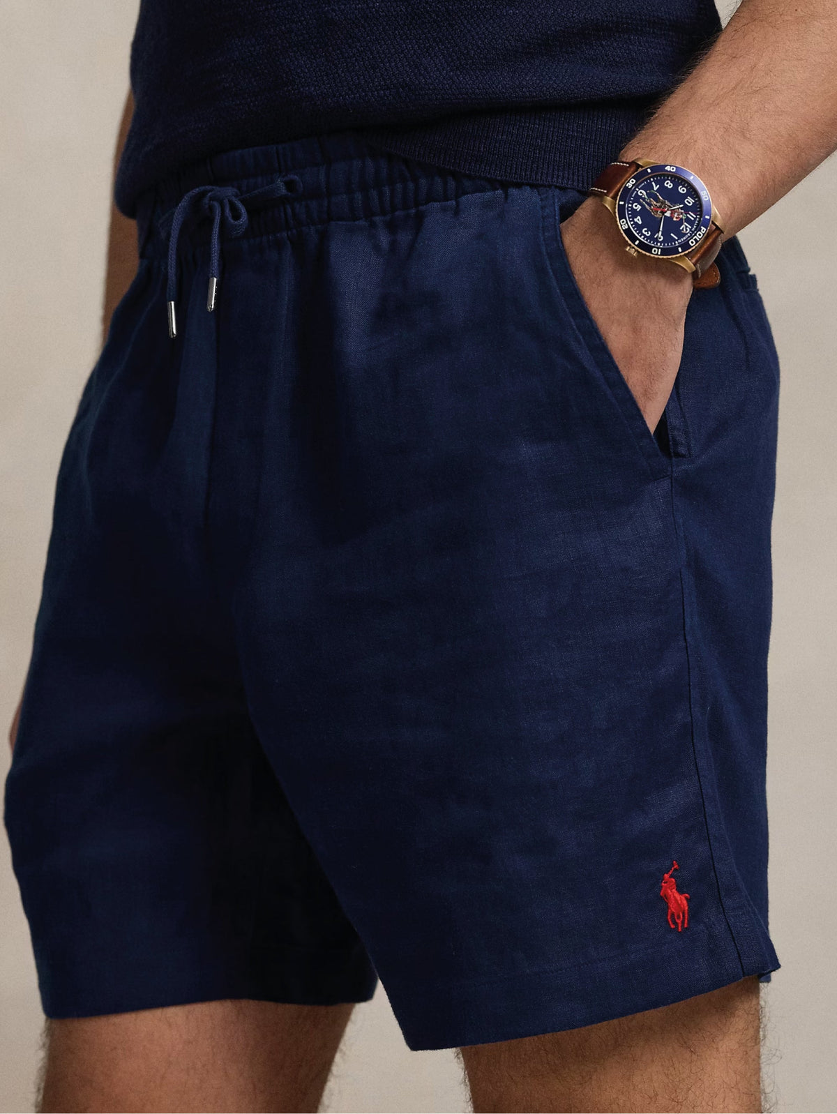 2026 New Arrival Bermuda con Elastico in Lino Blu