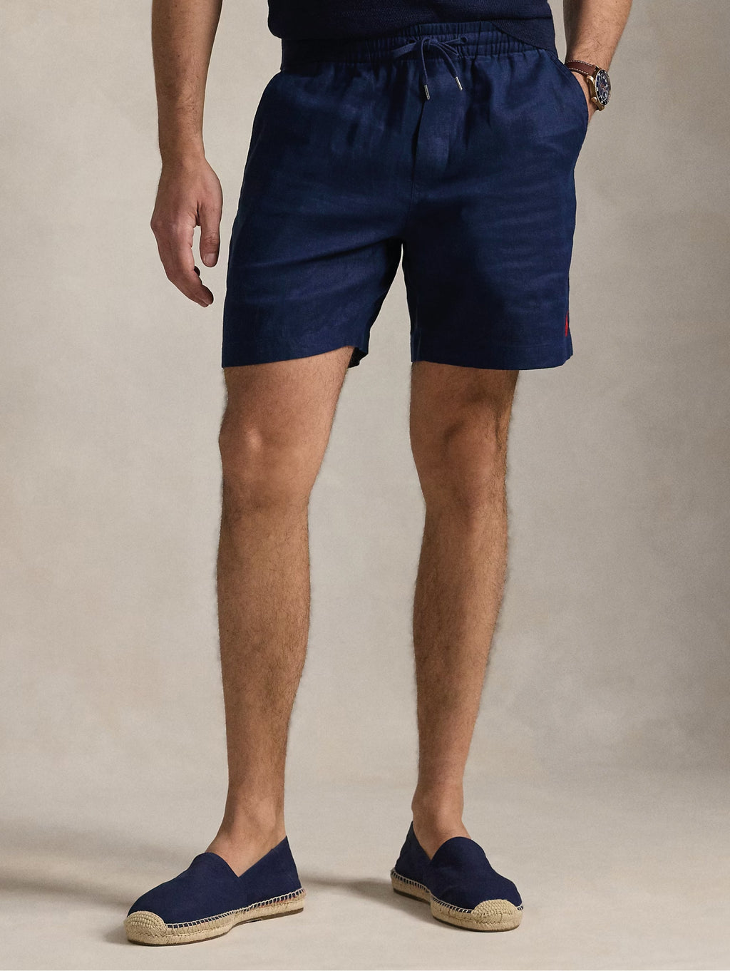2026 New Arrival Bermuda con Elastico in Lino Blu