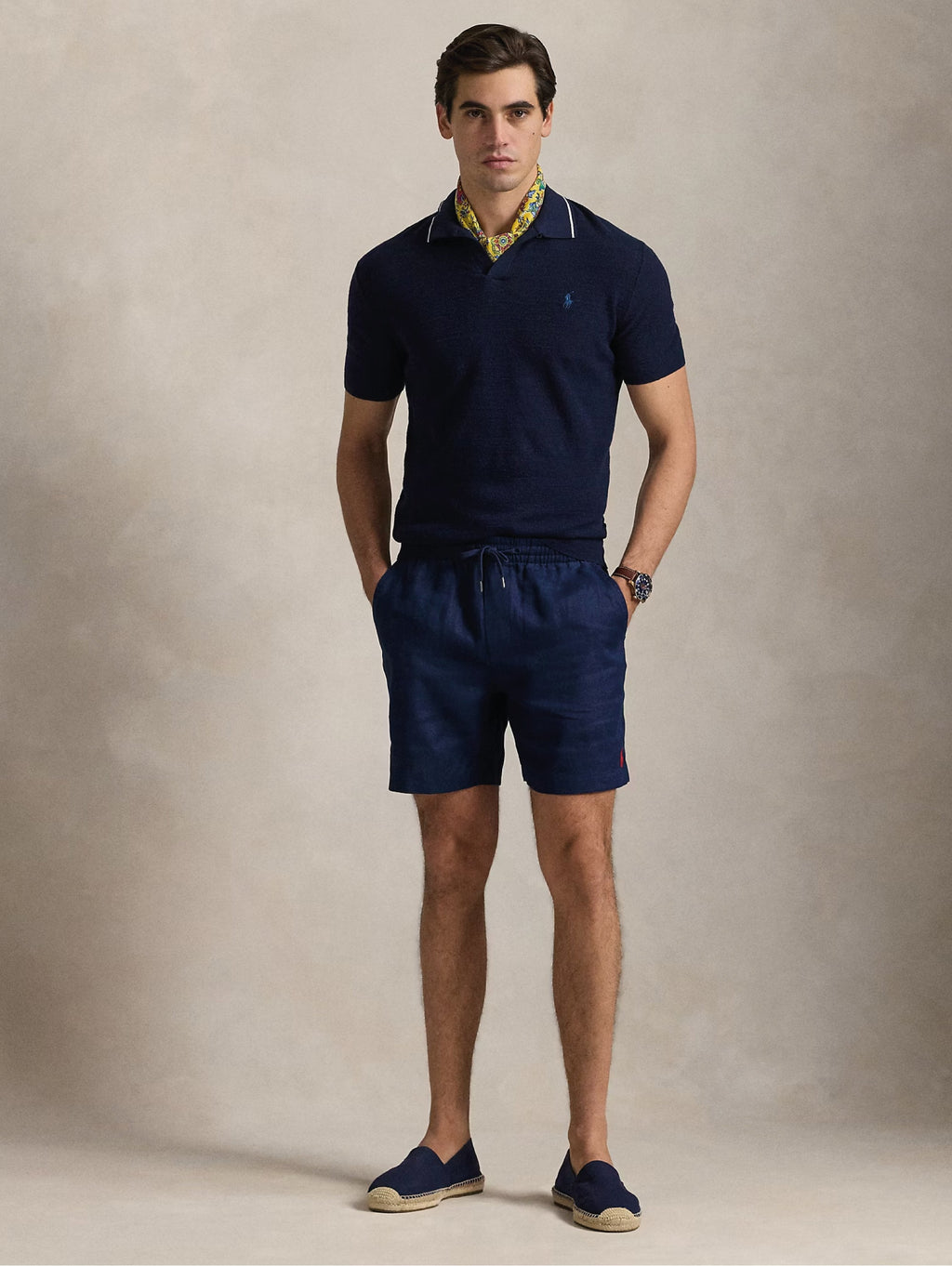2026 New Arrival Bermuda con Elastico in Lino Blu