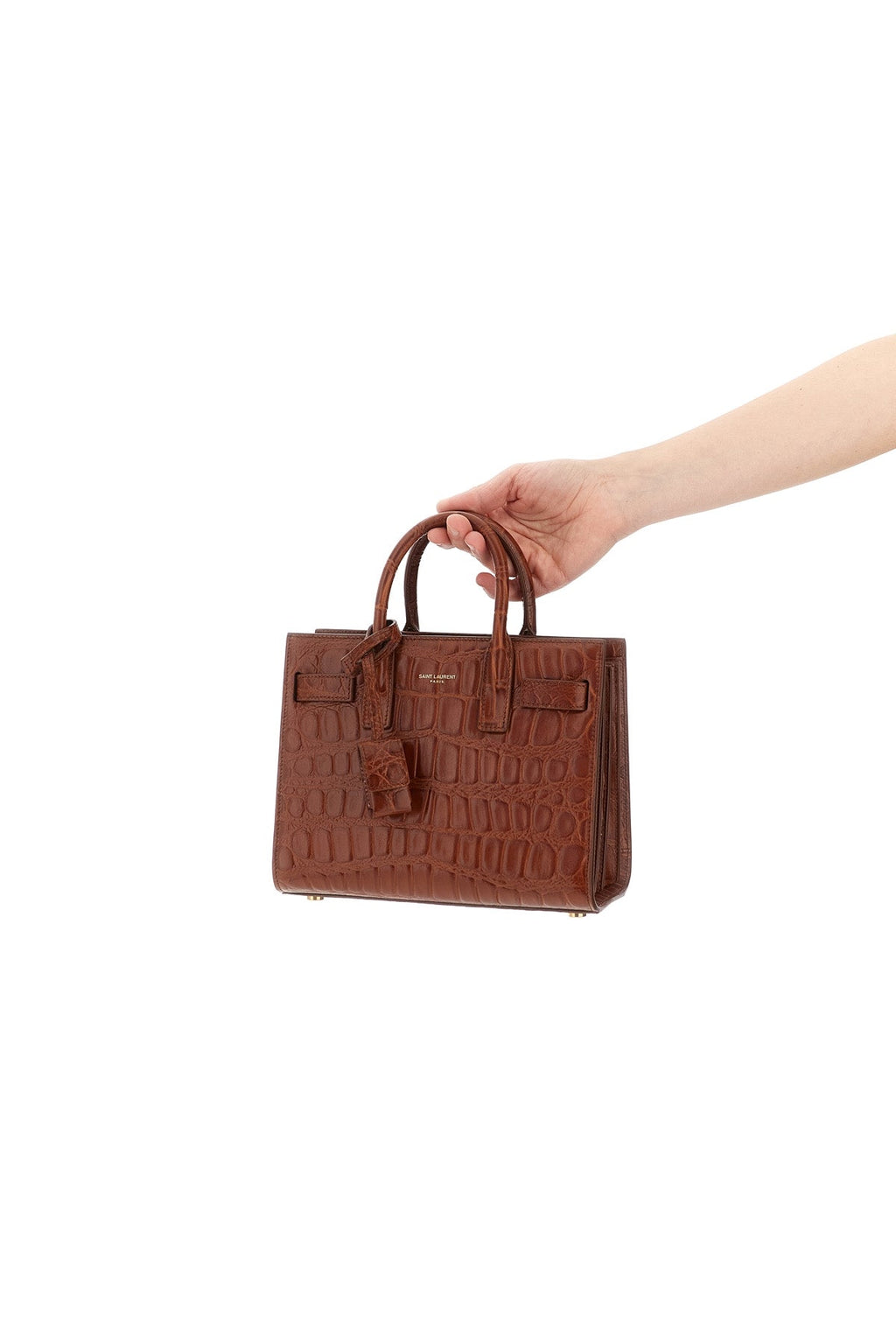 2026 New Arrival nano sac de jour handbag in crocodile embossed leather