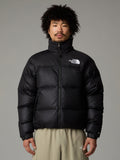 Giacca Retro Nuptse in Tessuto Ripstop Lucido Nero