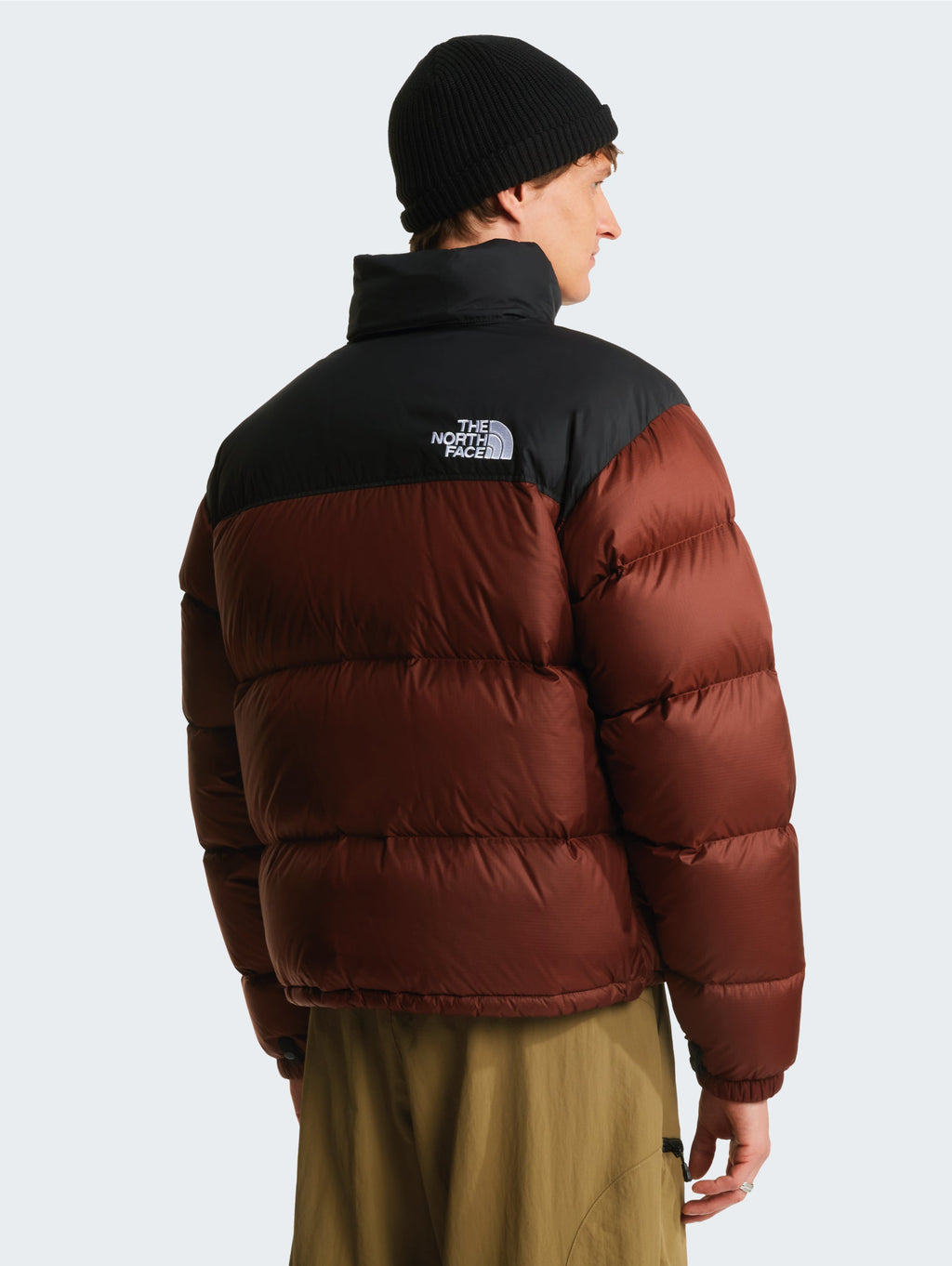 Giacca Retro Nuptse in Tessuto Ripstop Lucido Brace