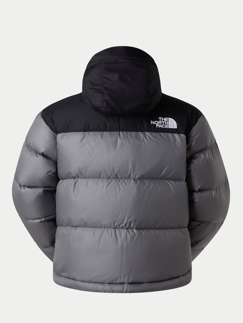 Giacca Retro Nuptse in Tessuto Ripstop Lucido Grigio Fumo