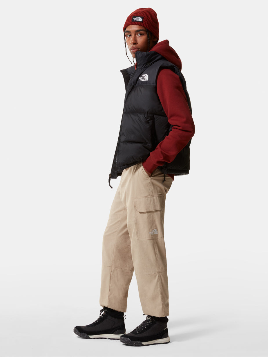 Gilet Retro Nuptse in Tessuto Ripstop Lucido Nero