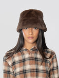 2026 New Arrival Cappello Bucket in Ecopelliccia Marrone