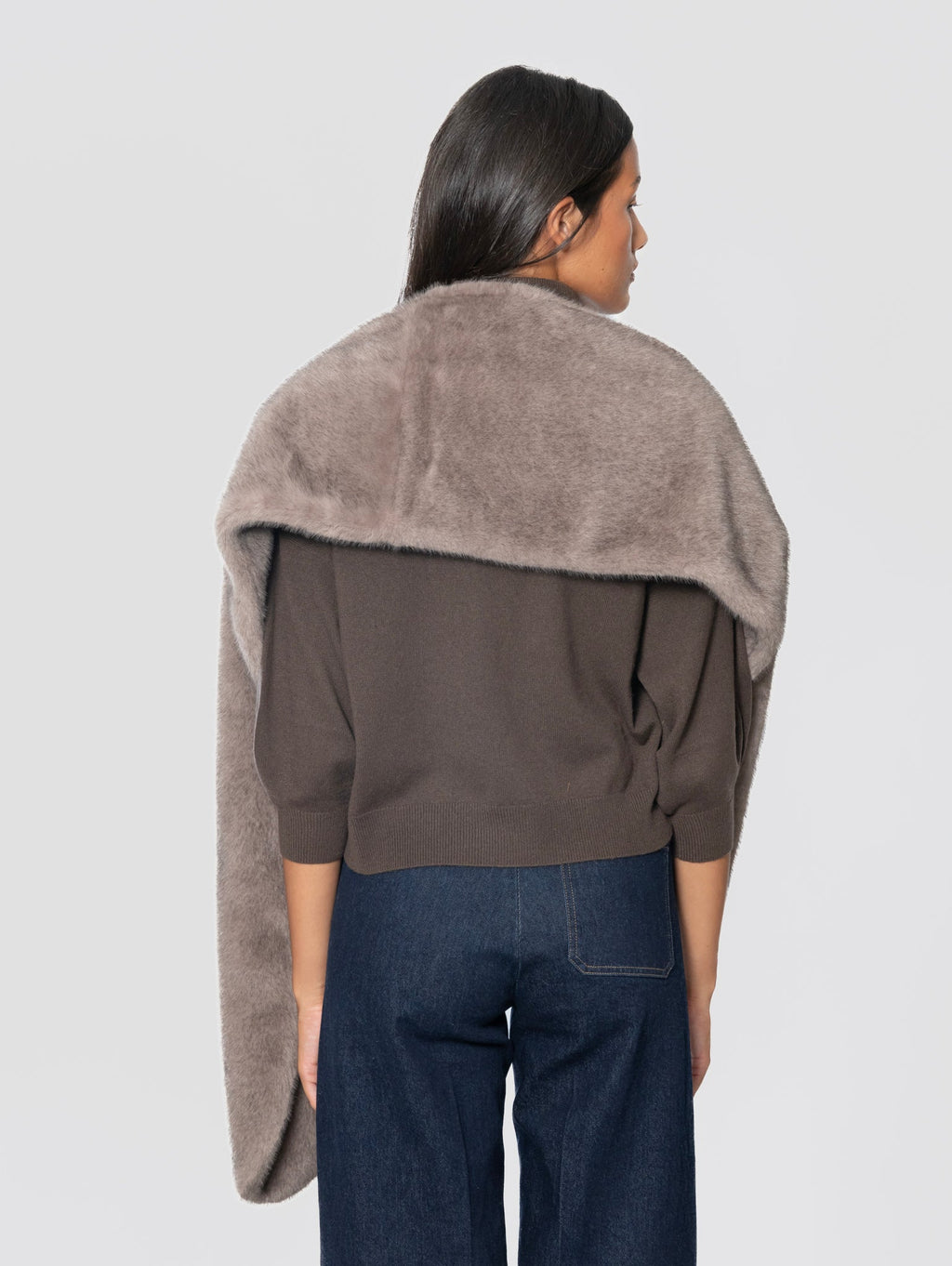 2026 New Arrival Stola in Ecopelliccia Grigia
