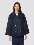 2026 New Arrival Giacca Peacoat Doppiopetto Blu
