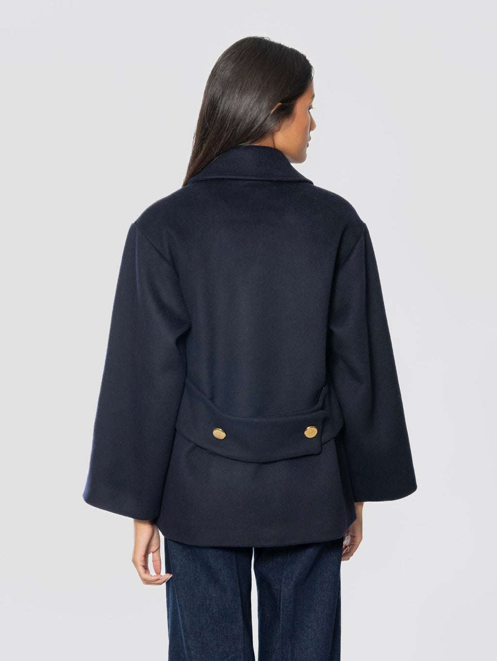 2026 New Arrival Giacca Peacoat Doppiopetto Blu