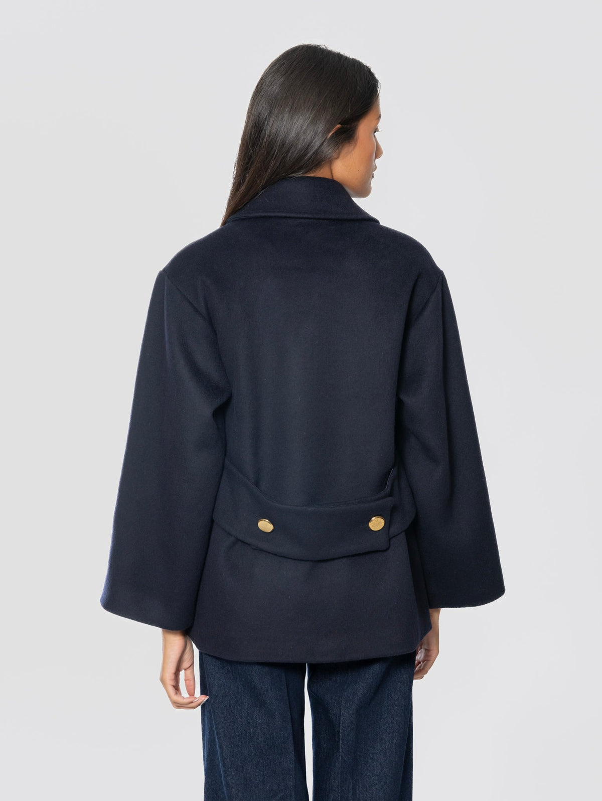 2026 New Arrival Giacca Peacoat Doppiopetto Blu
