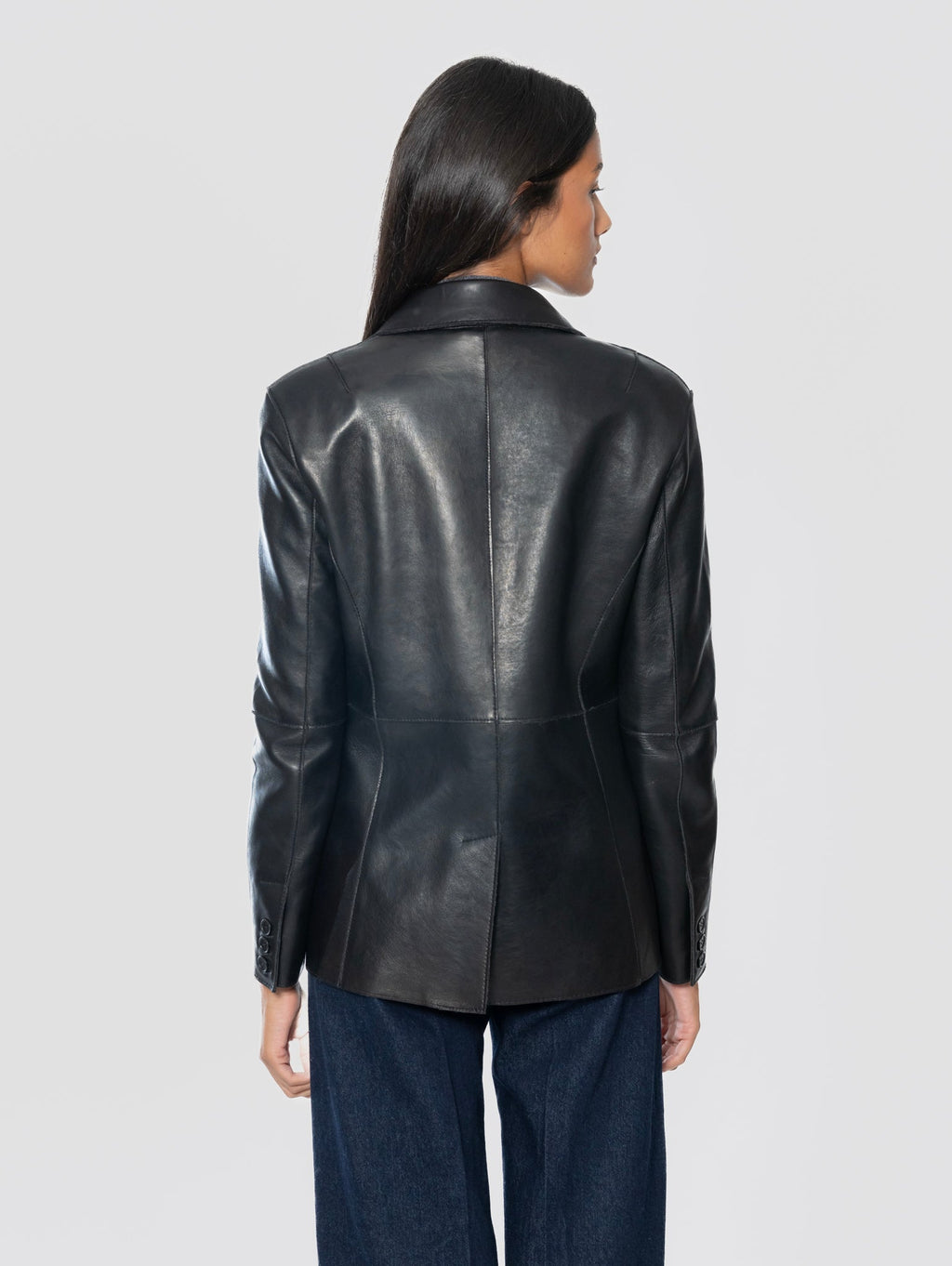 2026 New Arrival Blazer in Pelle d'Agnello Nero