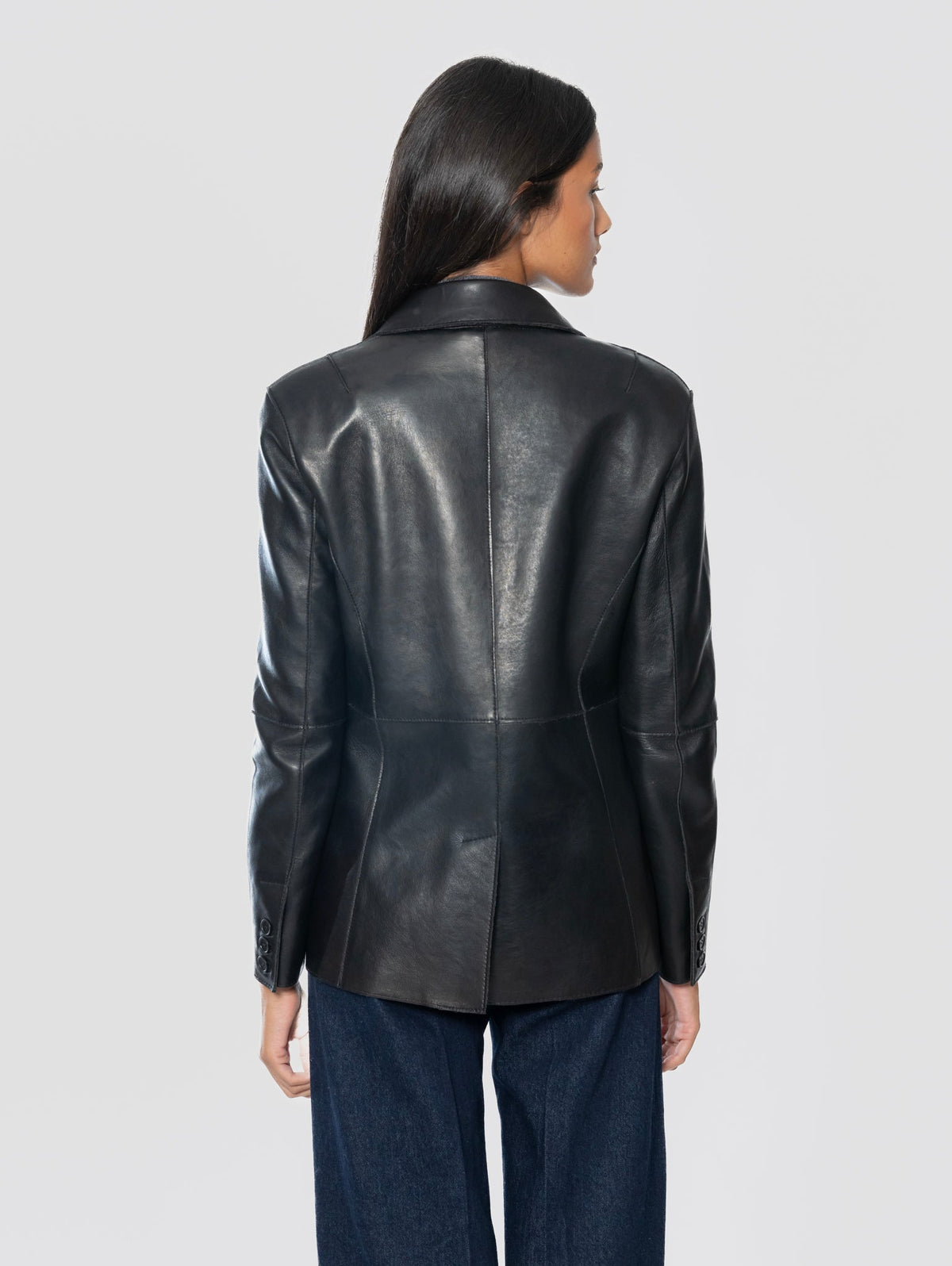 2026 New Arrival Blazer in Pelle d'Agnello Nero