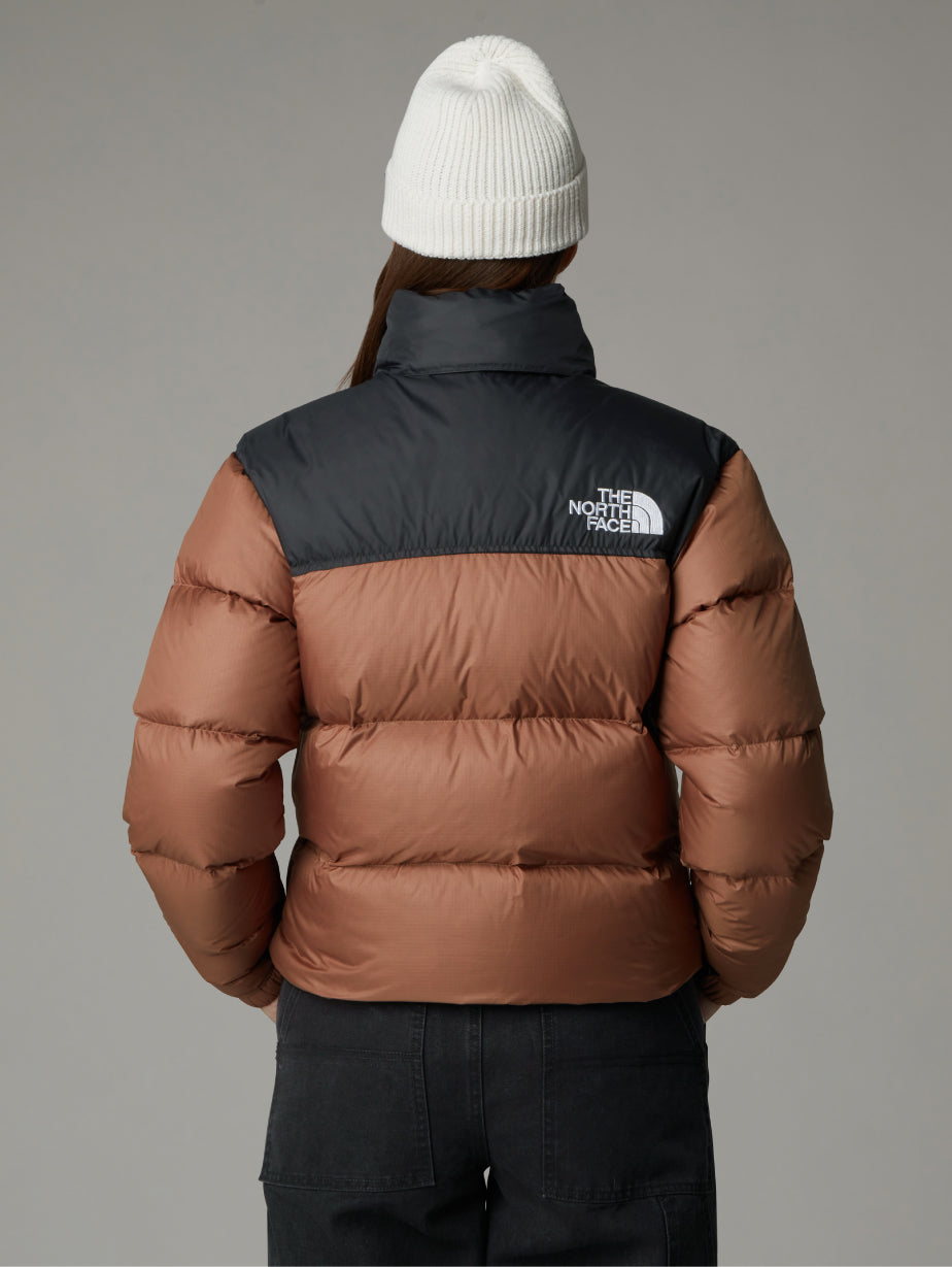 Giacca Retro Nuptse Squadrato da Donna Marrone