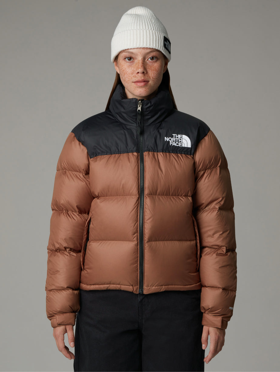 Giacca Retro Nuptse Squadrato da Donna Marrone