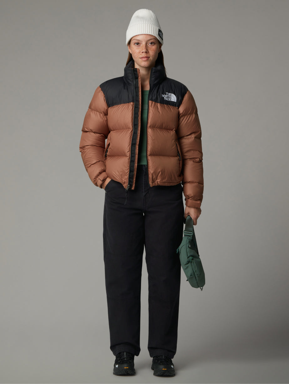 Giacca Retro Nuptse Squadrato da Donna Marrone