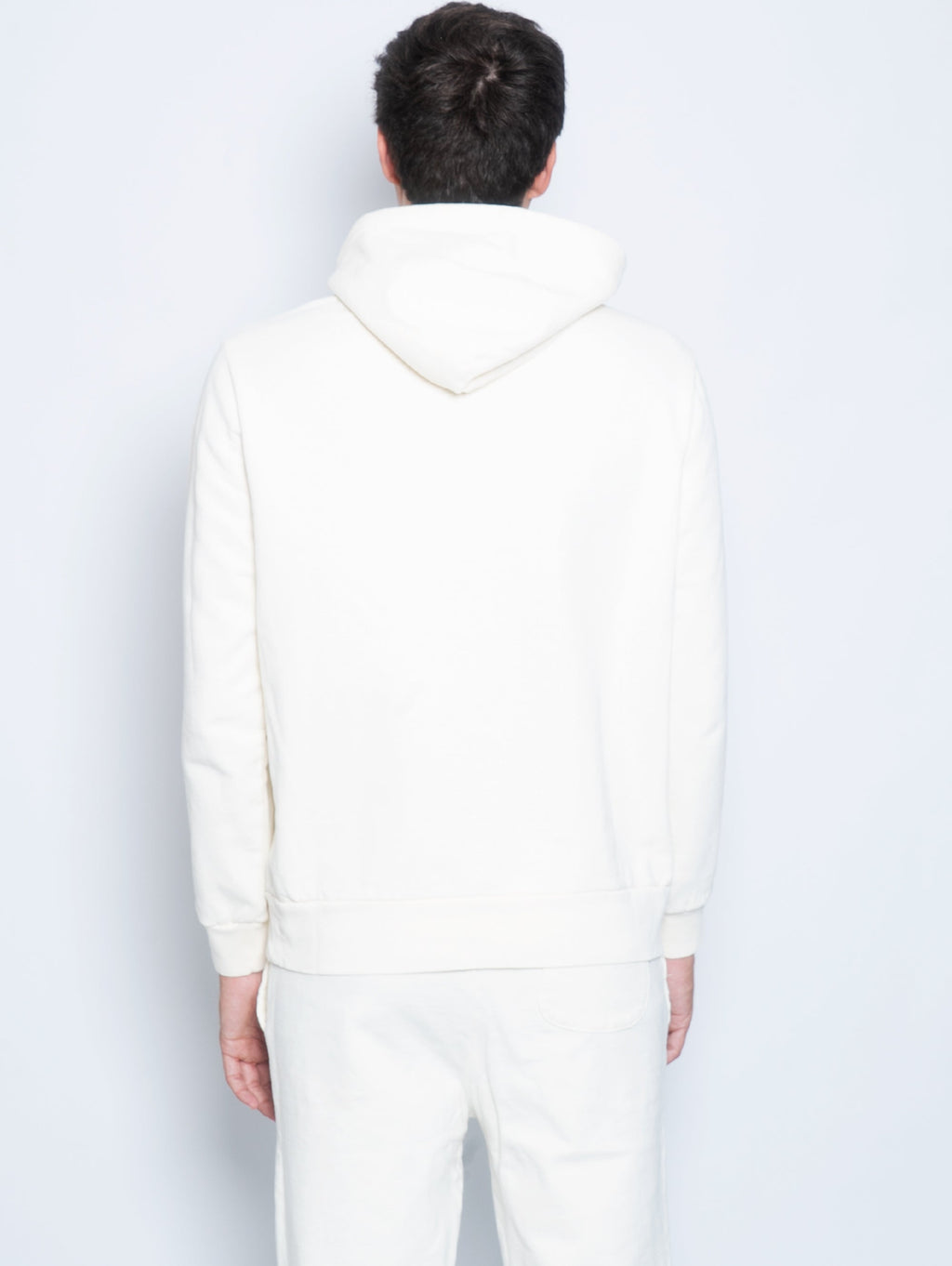 2026 New Arrival Felpa con Cappuccio in Spugna Loopback Crema