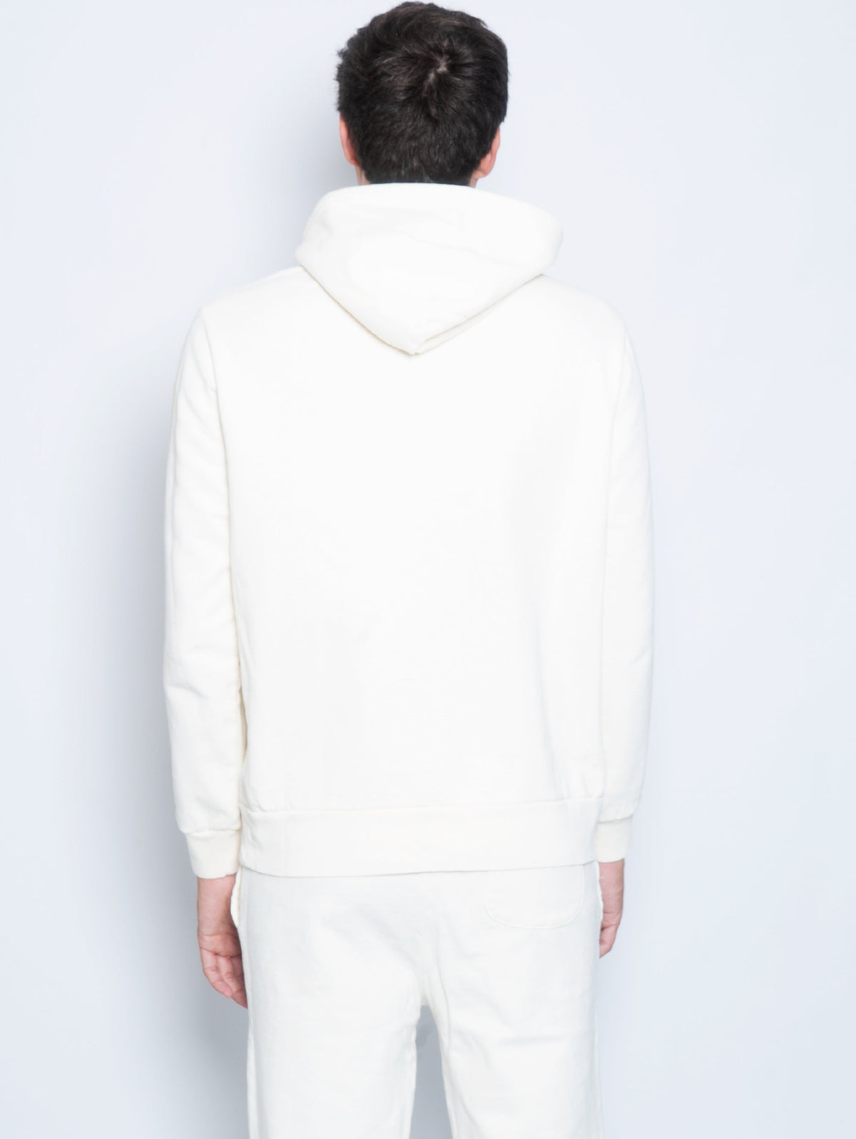 2026 New Arrival Felpa con Cappuccio in Spugna Loopback Crema