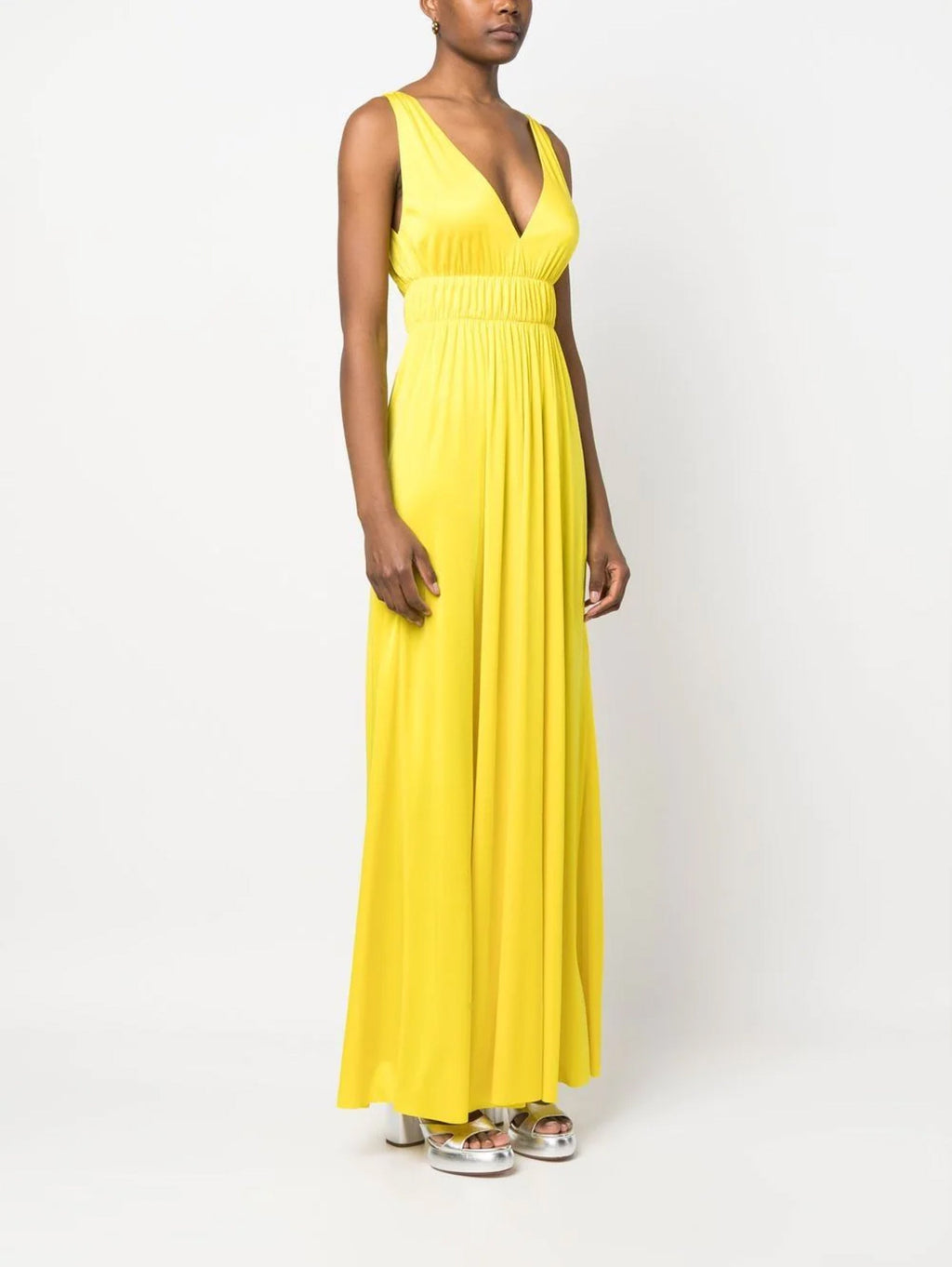 2026 New Arrival Abito Lungo Stile Impero Giallo
