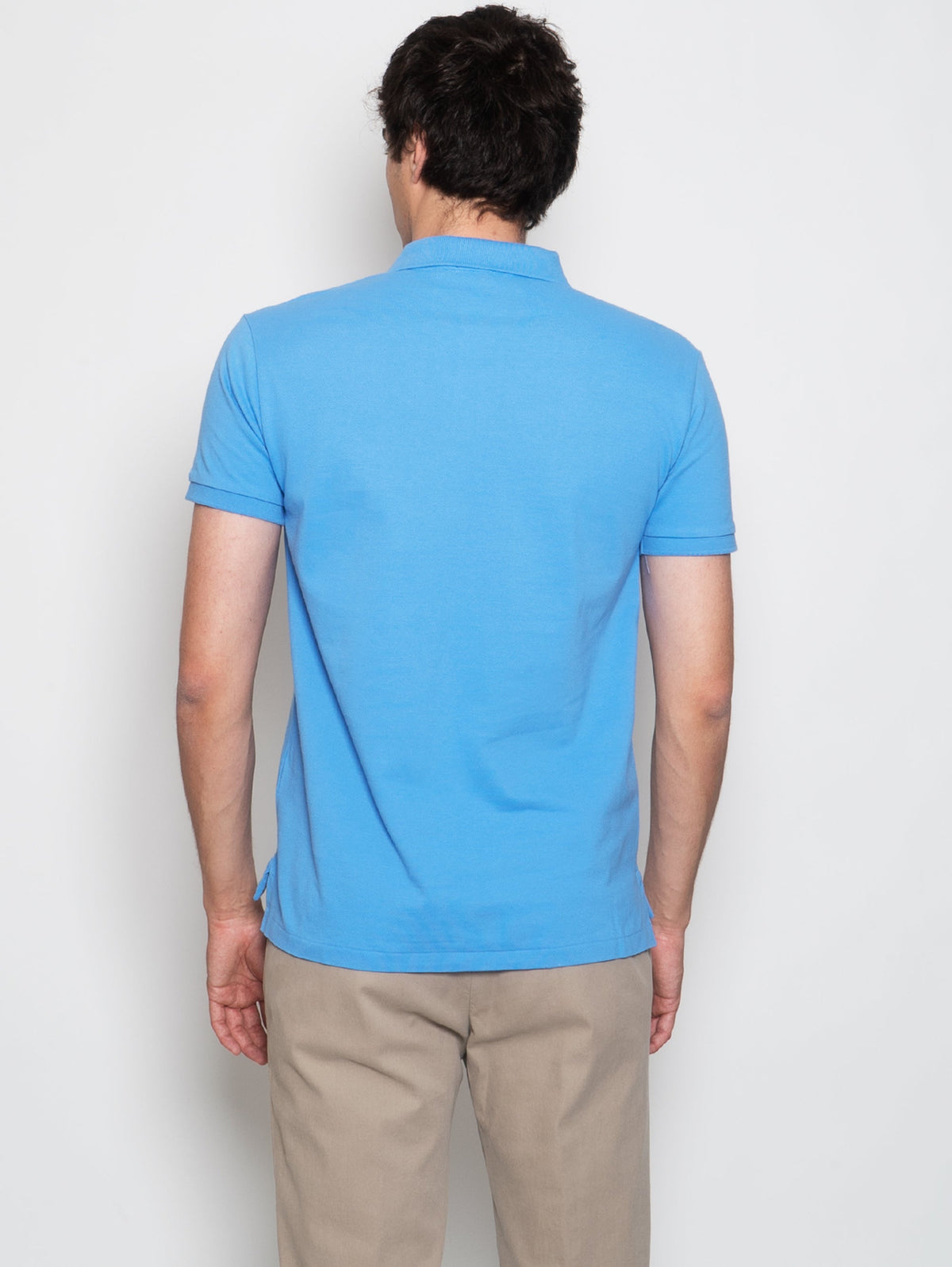 2026 New Arrival Polo in Piqué Slim Fit Celeste