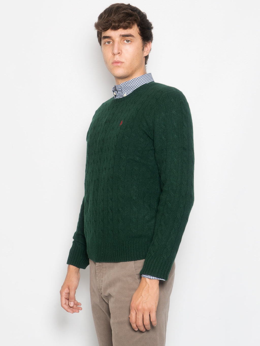 2026 New Arrival Maglia a Trecce Verde Bottiglia