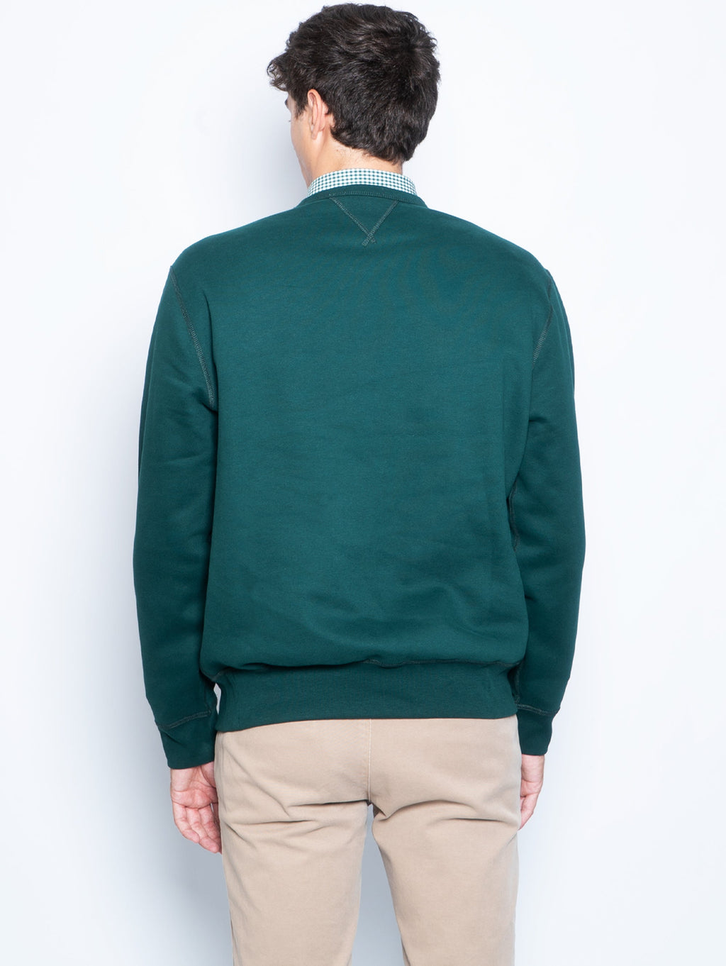2026 New Arrival Felpa Girocollo con Inserto a V Verde