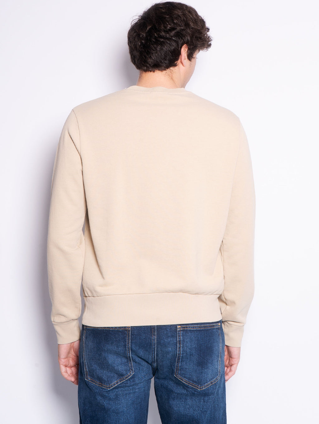 2026 New Arrival Felpa Girocollo in Cotone Loopback Beige