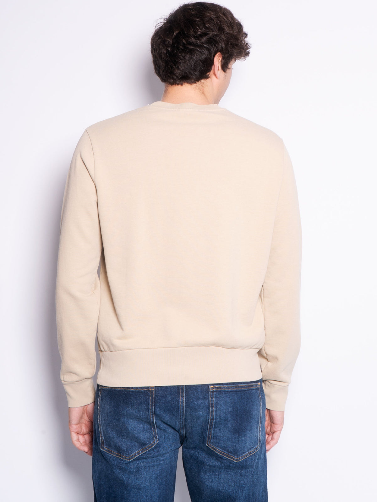 2026 New Arrival Felpa Girocollo in Cotone Loopback Beige
