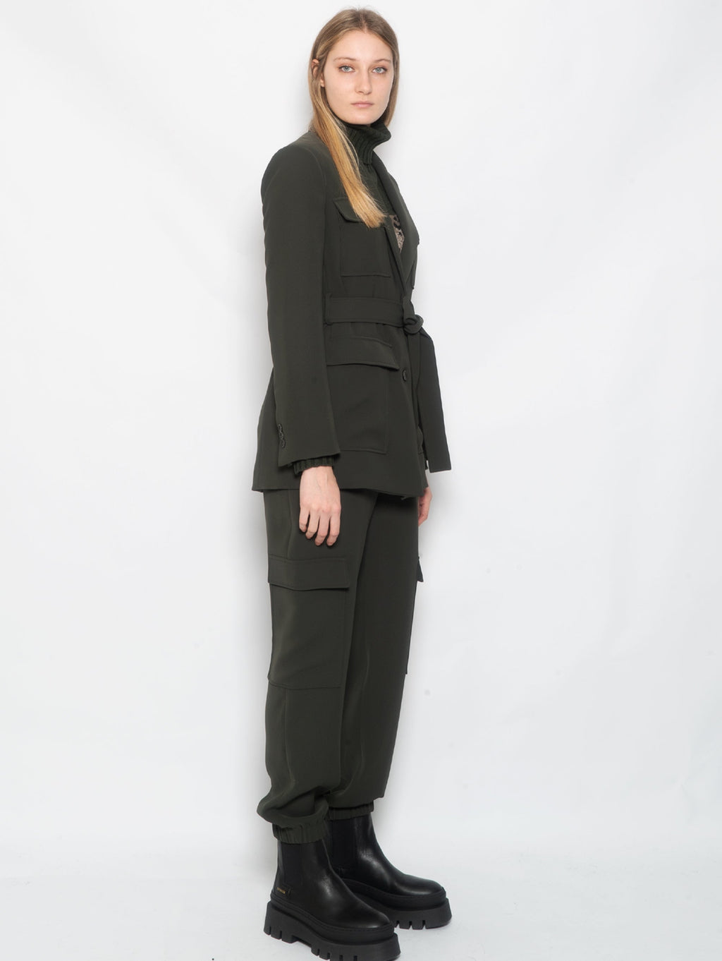2026 New Arrival Giacca Sahariana in Cady Verde Oliva