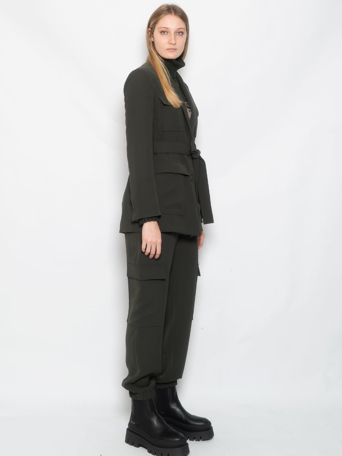 2026 New Arrival Giacca Sahariana in Cady Verde Oliva