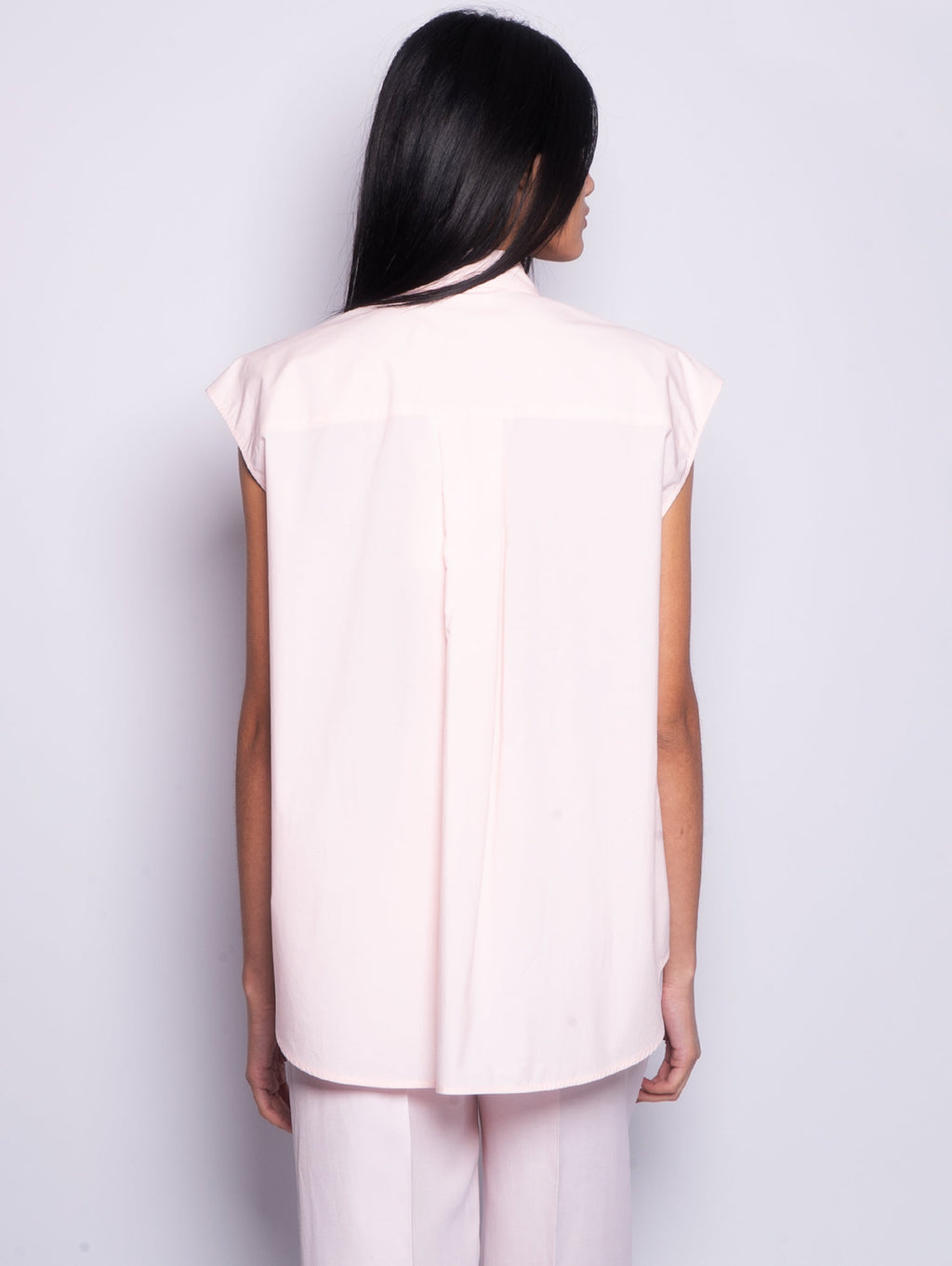 2026 New Arrival Camicia con Ricamo in Cristalli e Paillettes Fior di Pesco