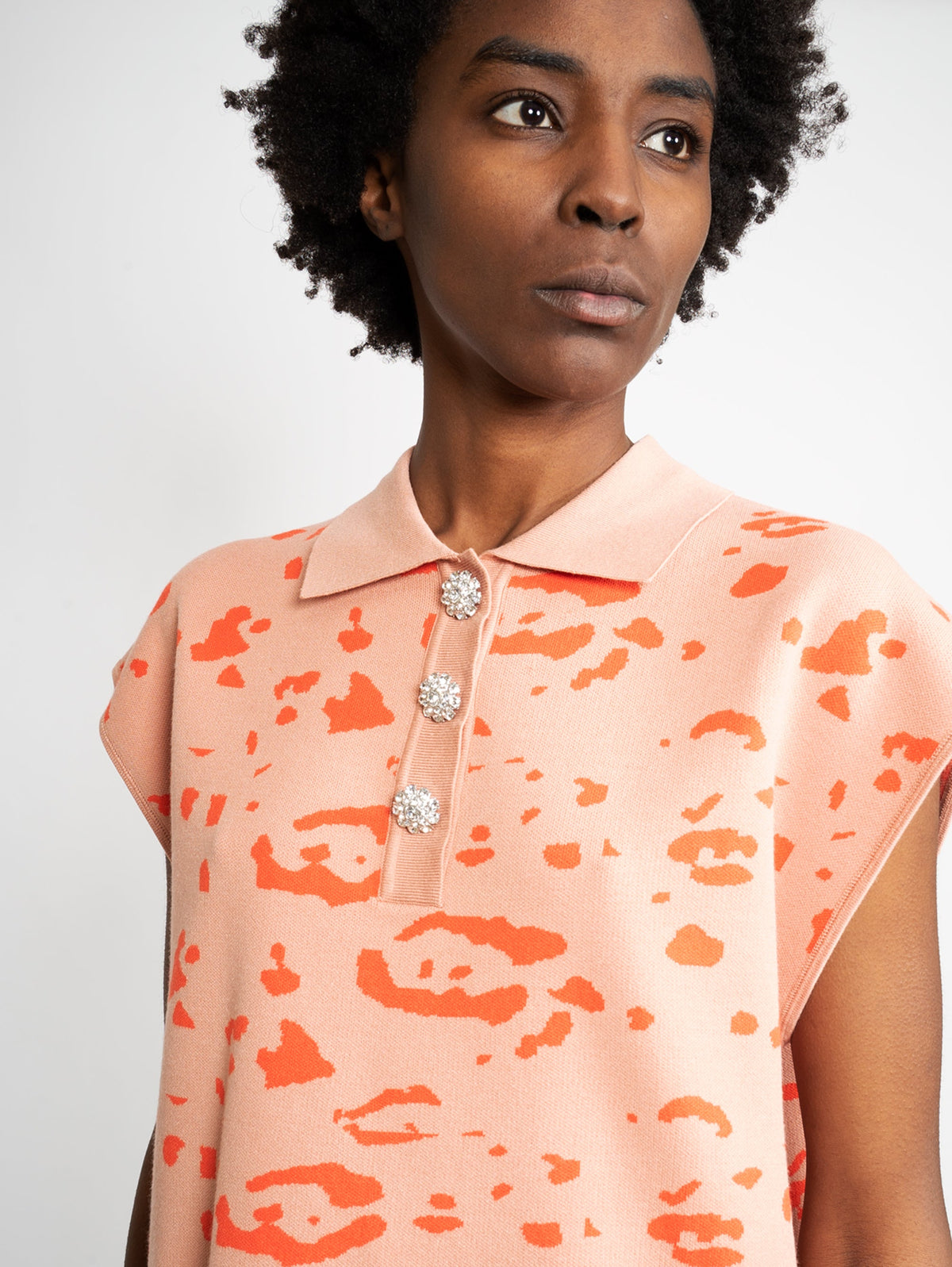 2026 New Arrival Polo con Stampa Animalier Arancione