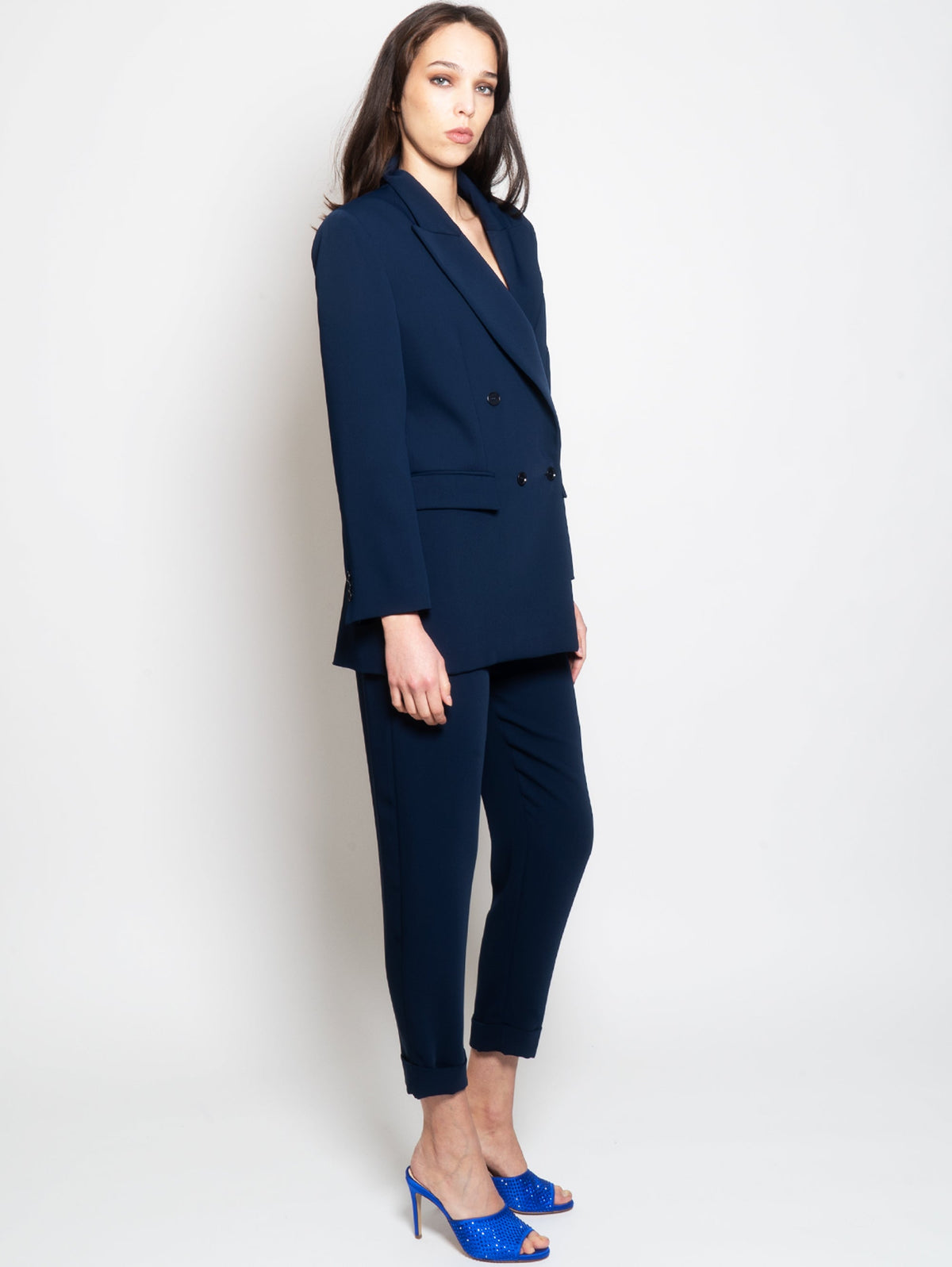 2026 New Arrival Pantaloni in Cady Blu