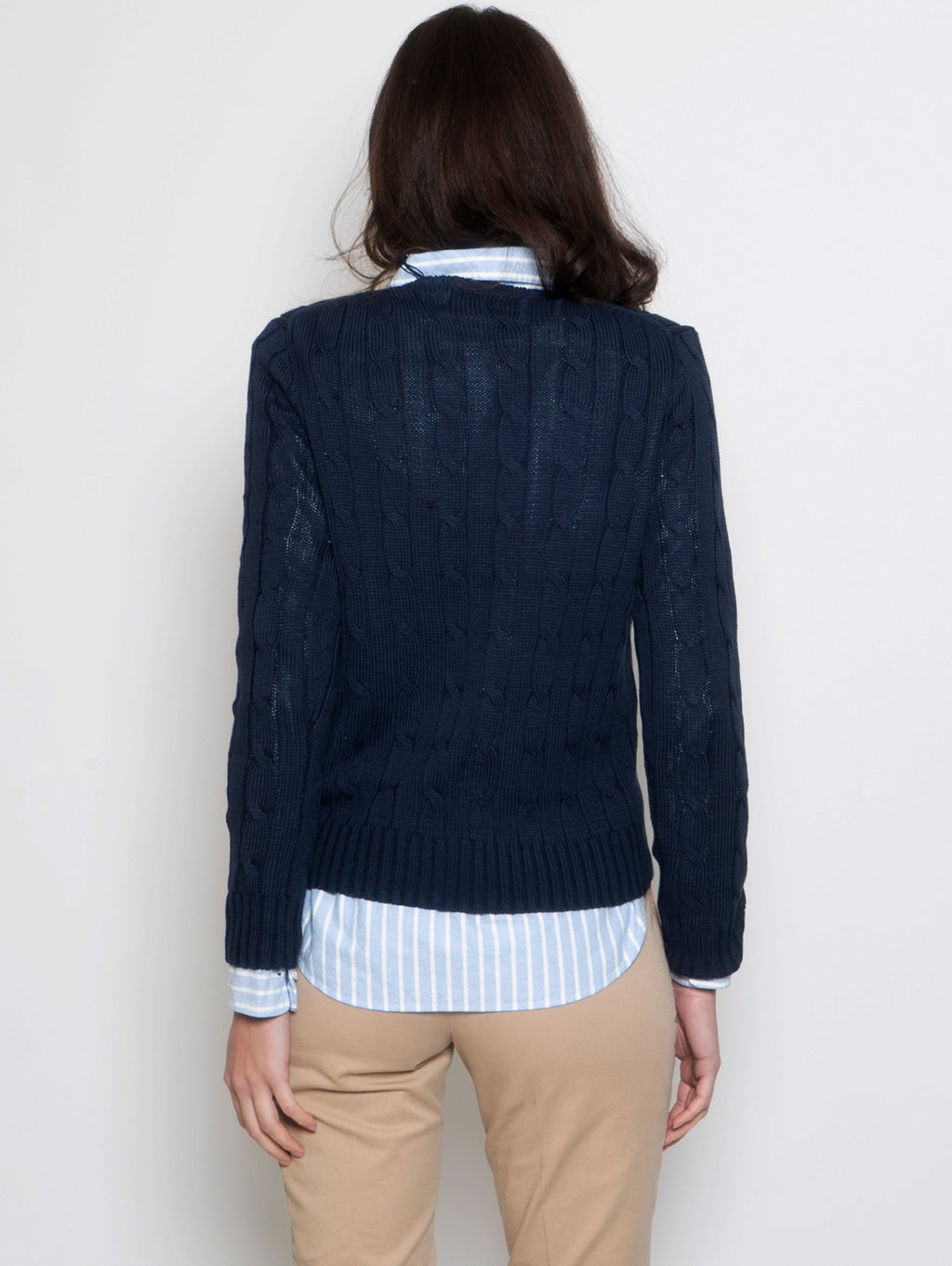 2026 New Arrival Maglia a Trecce in Cotone Blu Navy