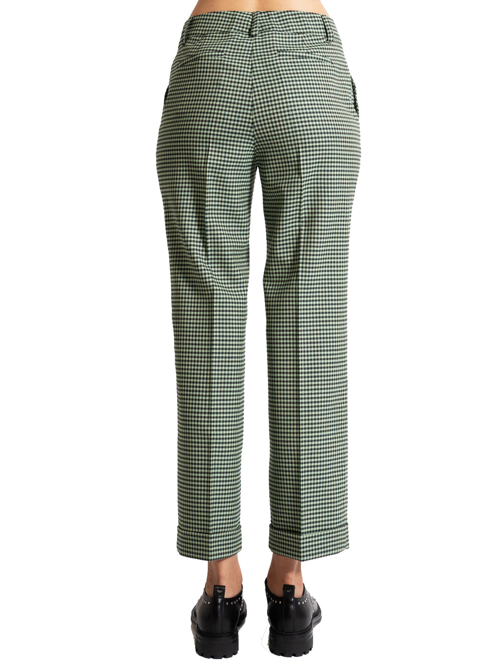 2026 New Arrival Pantaloni Pied de Poule Verde